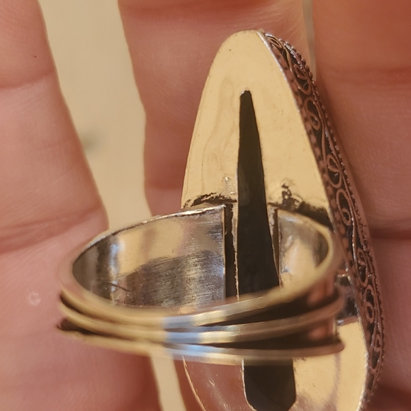 New Stick Agate 925 Silver Statement Ring. - Picture 15 of 16